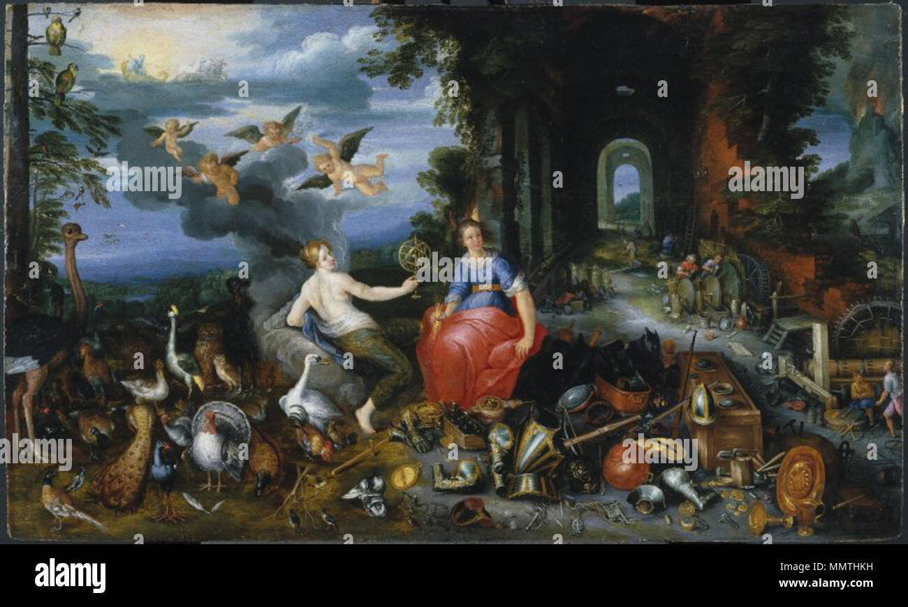 Allégorie de l'air et le feu. Entre 1628 et 1632. Le Musée de Brooklyn - Allégorie de l'air et le feu - Jan Brueghel le Jeune Banque D'Images