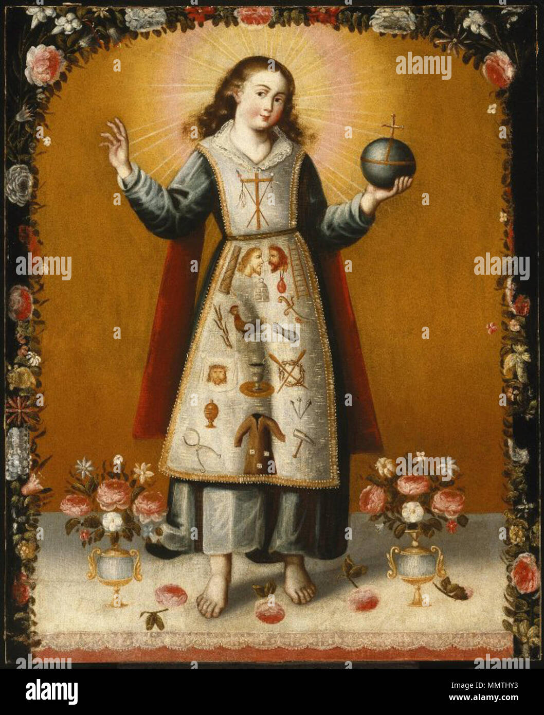Le Christ enfant avec passion des symboles. Entre 1667 et 1700. Le Musée de Brooklyn - le Christ Enfant avec passion l'ensemble de symboles : Banque D'Images