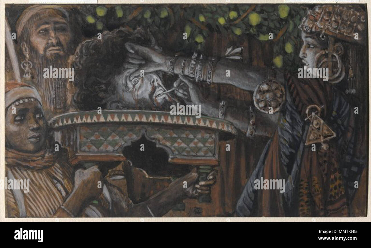 Le Musée de Brooklyn - La tête de Saint Jean le Baptiste sur un chargeur (la tête de saint Jean-Baptiste dans le plat) - James Tissot - dans l'ensemble Banque D'Images Le Musée de Brooklyn - La tête de Saint Jean le Baptiste sur un chargeur (la tête de saint Jean-Baptiste dans le plat) - James Tissot - dans l'ensemble Banque D'Images