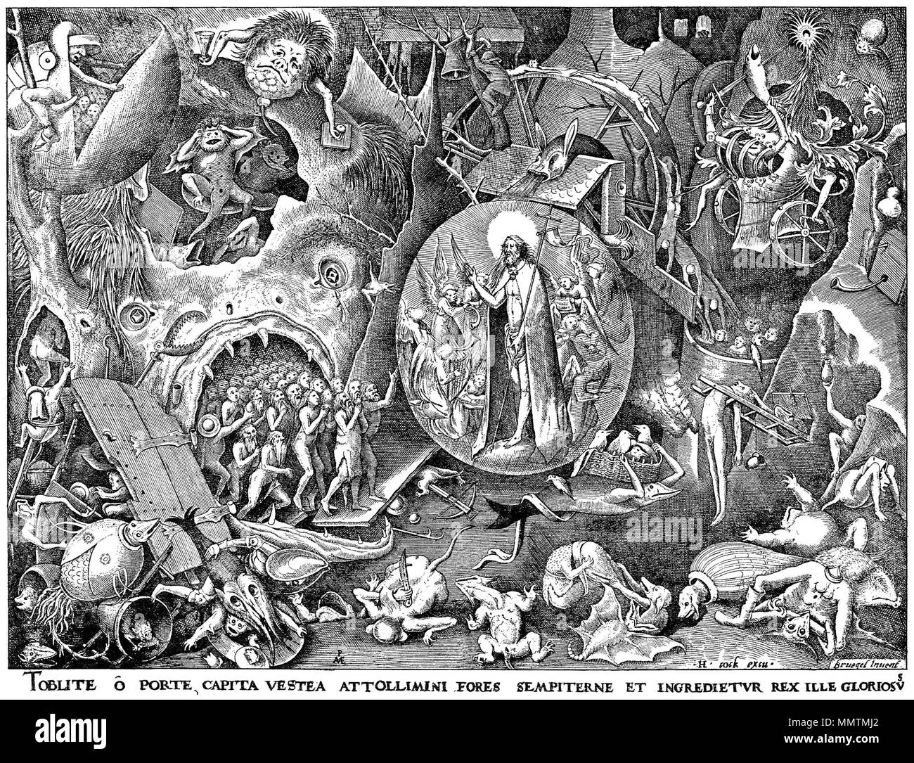 . Les sept vertus, à savoir les vertus théologales de Foi, espérance et charité et les quatre vertus cardinales de la prudence, la justice, la tempérance et la force, par Brueghel, publié par Philippe Galle. Voir aussi : Brueghel : les sept vices Deutsch : Brueghel d. Ä., Folge der "Tugenden", Schlußblatt der Folge, Christus im Nimbus (Christus in der Vorhölle). . À partir de 1561 jusqu'à 1562. Pieter Brueghel l'ancien (1526/1530-1569) Noms alternatifs Pieter Breugel, Pieter Breughel, Pieter Brueghel, paysan Brueghel Description peintre flamand, dessinateur et graveur Date de naissance/décès entre 1526 et Banque D'Images