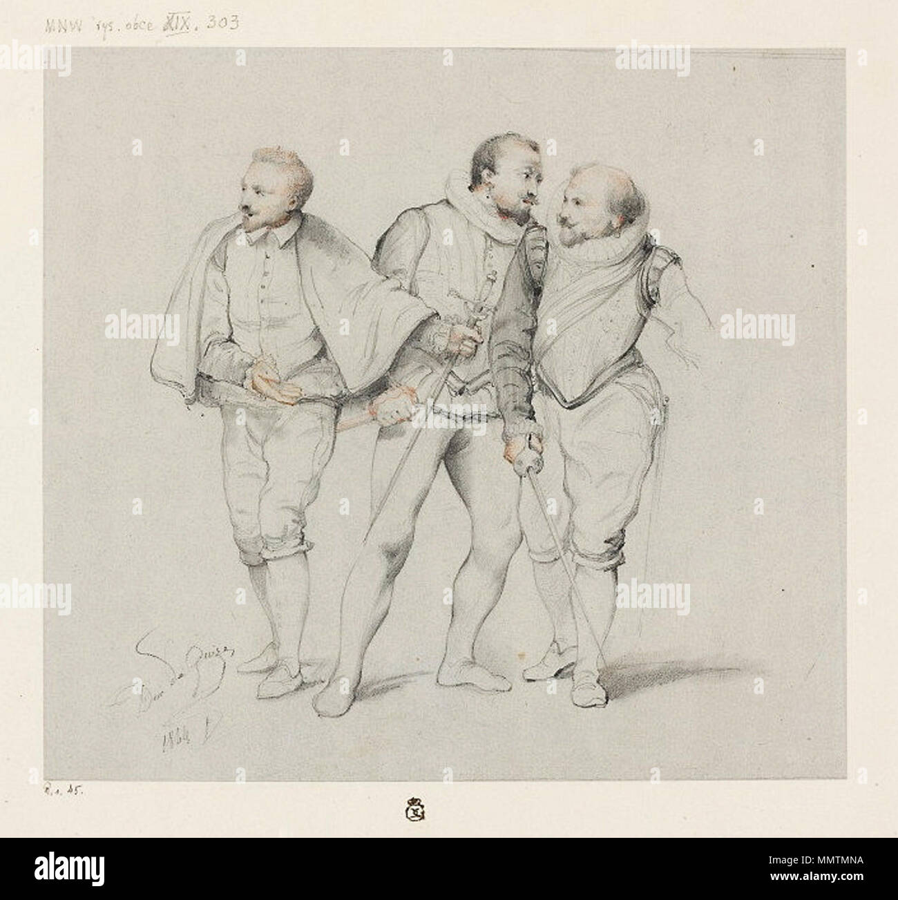 Groupe d'étude de victimes - l'Assassinat du duc de Guise.. 1834. Groupe de tueurs Delaroche Banque D'Images