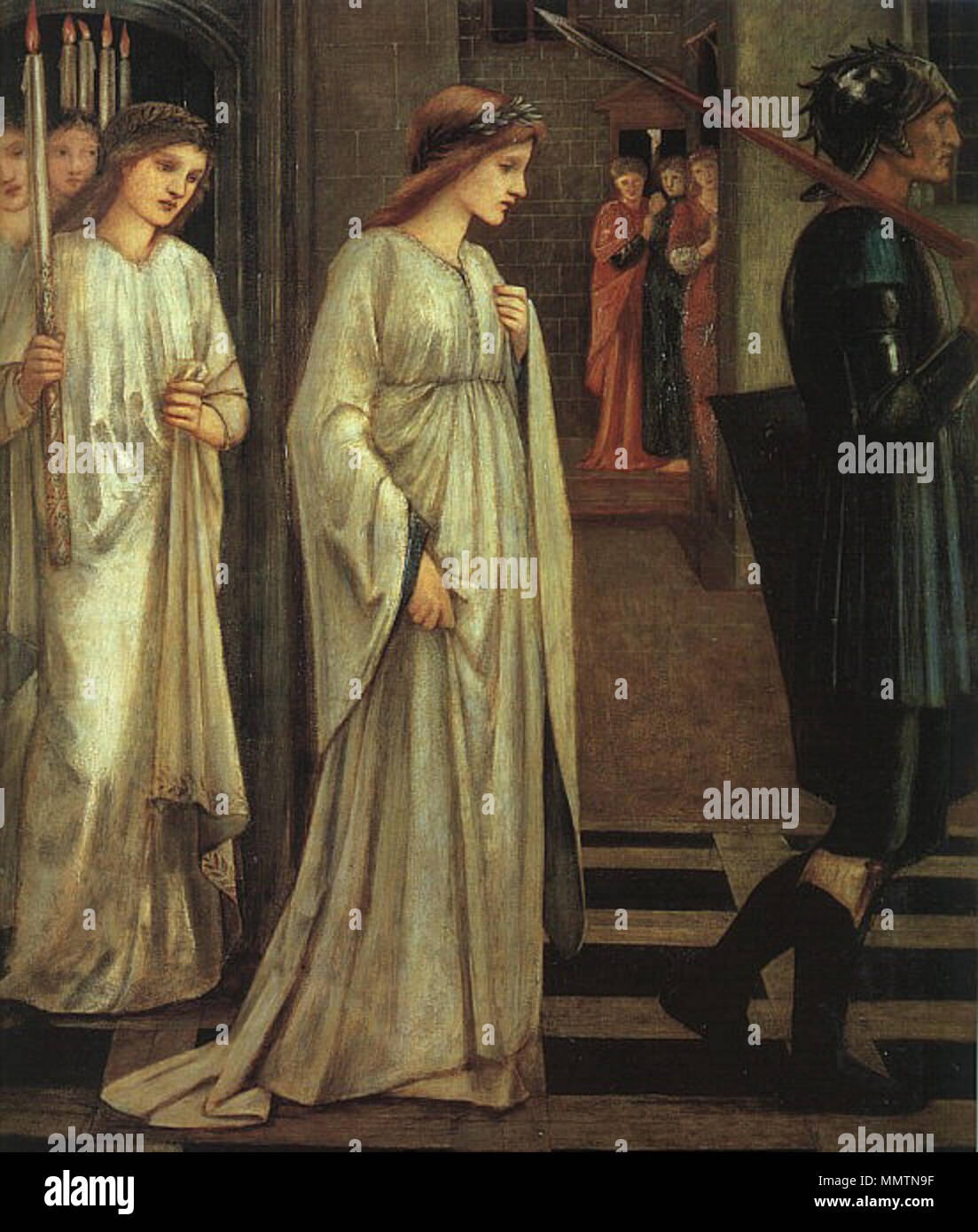 . Sir Edward Burne-Jones (1833-1898), la peinture avec Julia Stephen comme modèle, Collection Privée La Princesse Sabra a conduit à la Dragon. 1866. Burne ,La Princesse Sabra a conduit à le Dragon Banque D'Images
