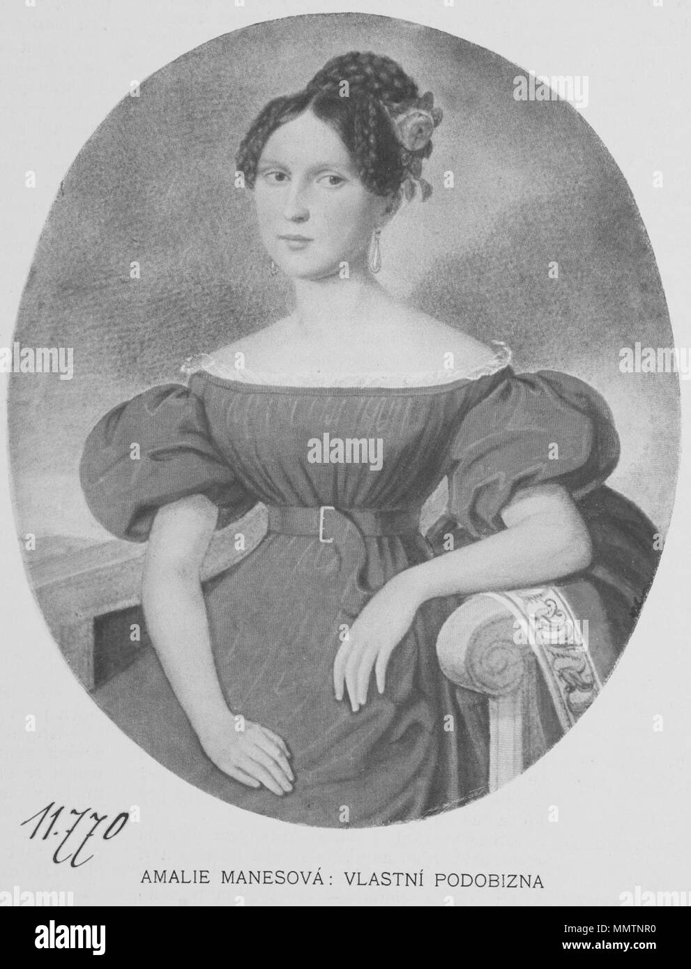 L'auto-portrait. Peint en 1837. Publié le 15 décembre 1899.. Amalie Manesova 1837 Banque D'Images