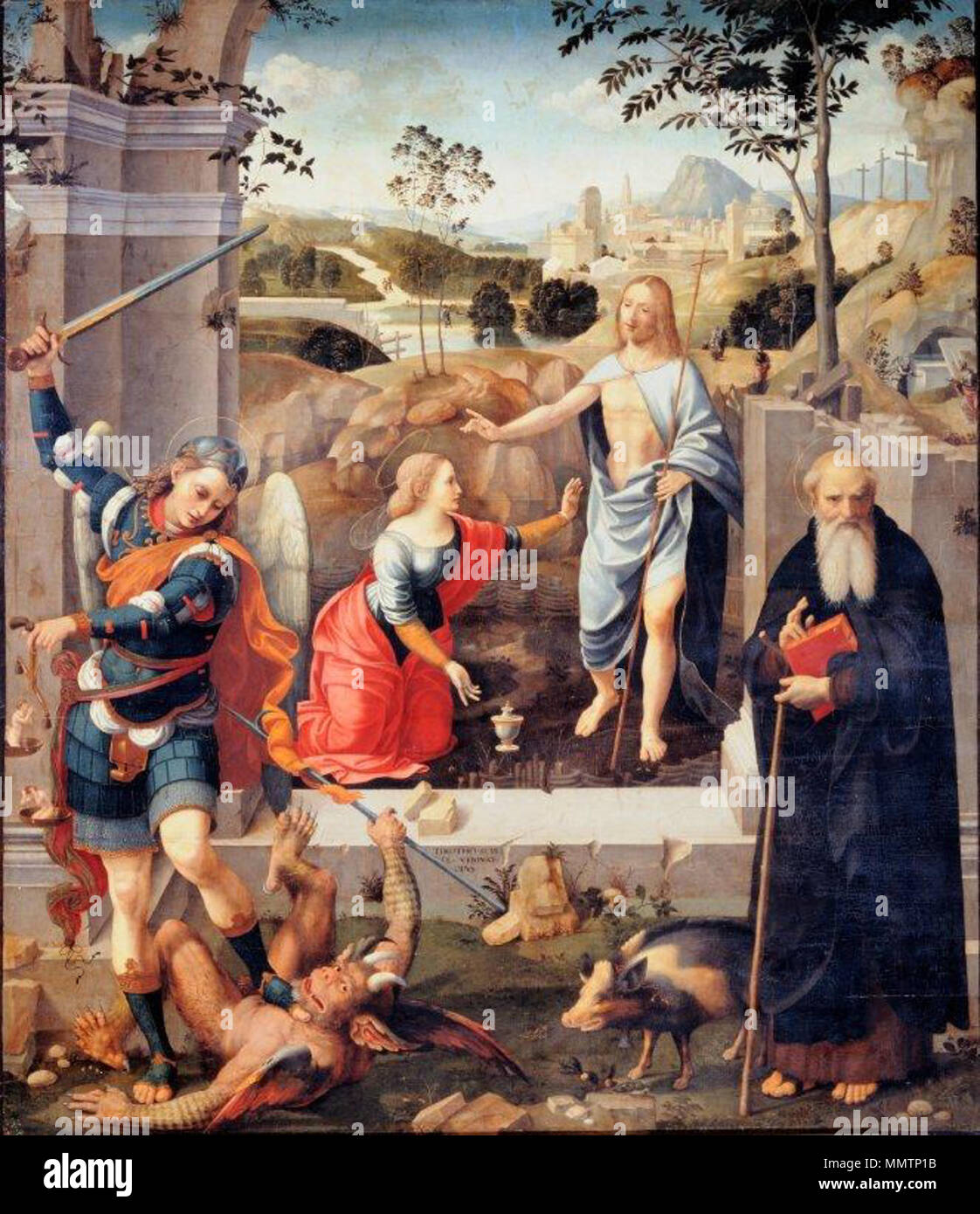 . English : retable Noli me tangere Timoteo Viti (1469-1523) peintre italien Description Date de naissance/décès 1469 1523 Lieu de naissance/décès URBINO Urbino contrôle d'autorité : Q1709100 : VIAF ?13466182 ISNI : ?0000 0000 6634 1722 ULAN : ?500008319 RCAC : ?n91009699 : WGA ?VITI, Timoteo Timoteo Viti - Cagli WorldCat - Noli me tangere Banque D'Images