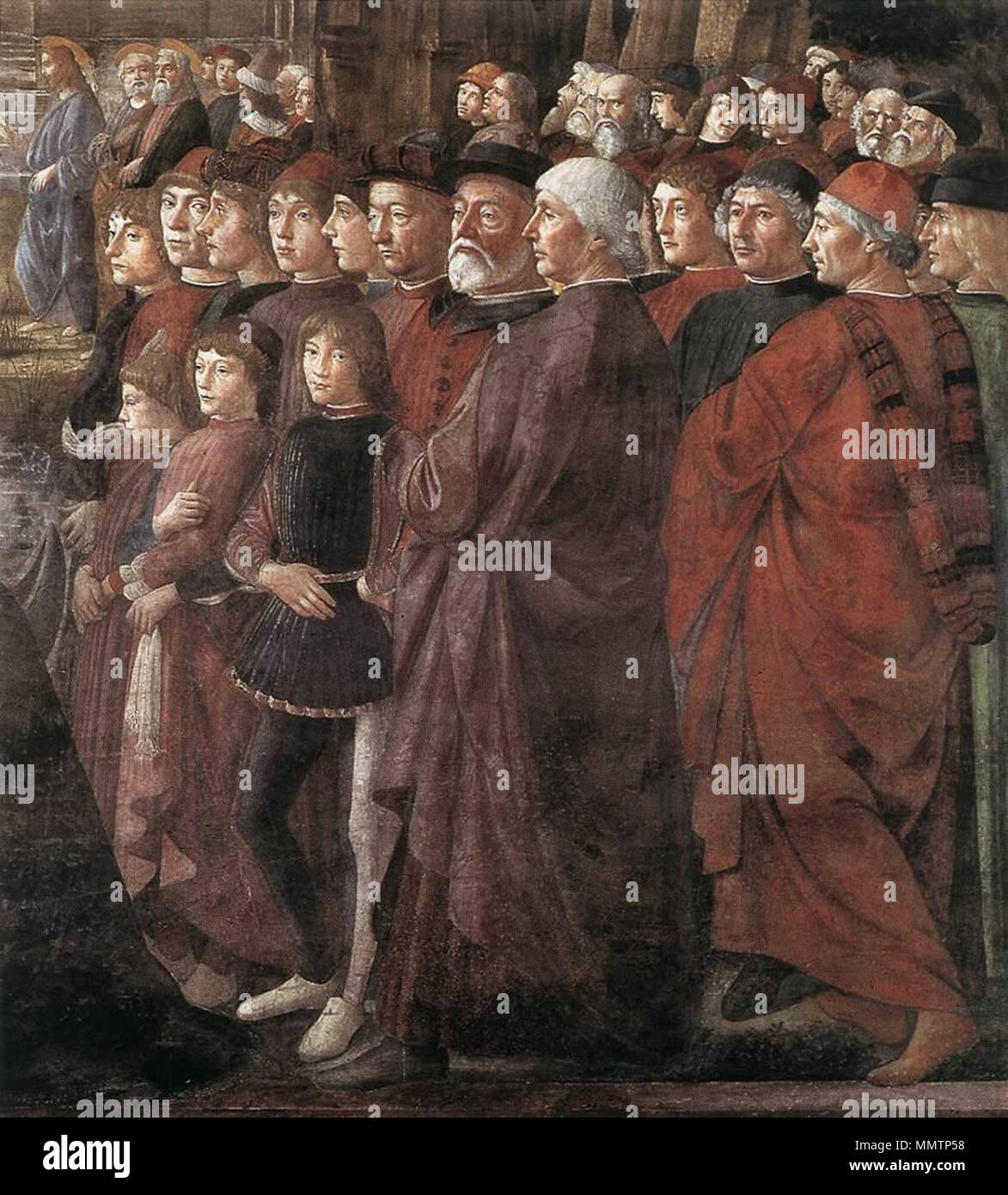 . Anglais : l'appel des Apôtres (détail) . 1481. GHIRLANDAIO, Domenico (b. 1449, Firenze, d. 1494, Firenze) Appelant des Apôtres (détail) GHIRLANDAIO, Domenico 1481 Banque D'Images