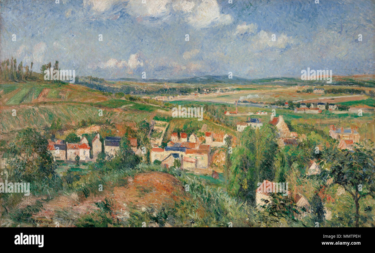 Camille Pissarro - L'hermitage en été, Pontoise (1877) Banque D'Images