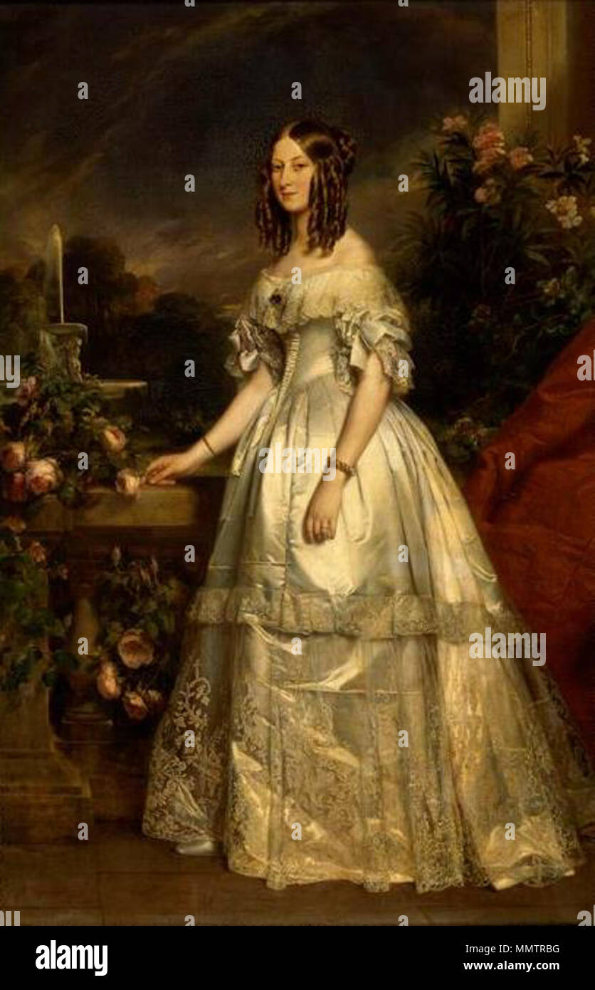 Portrait de la Princesse Victoria de Saxe-cobourg et Gotha (1822-1857), duchesse de Nemours. 1840. Portrait complet de Son Altesse Royale la duchesse de Nemours par Winterhalter (la Princesse Victoria de Saxe-cobourg et Gotha) Banque D'Images