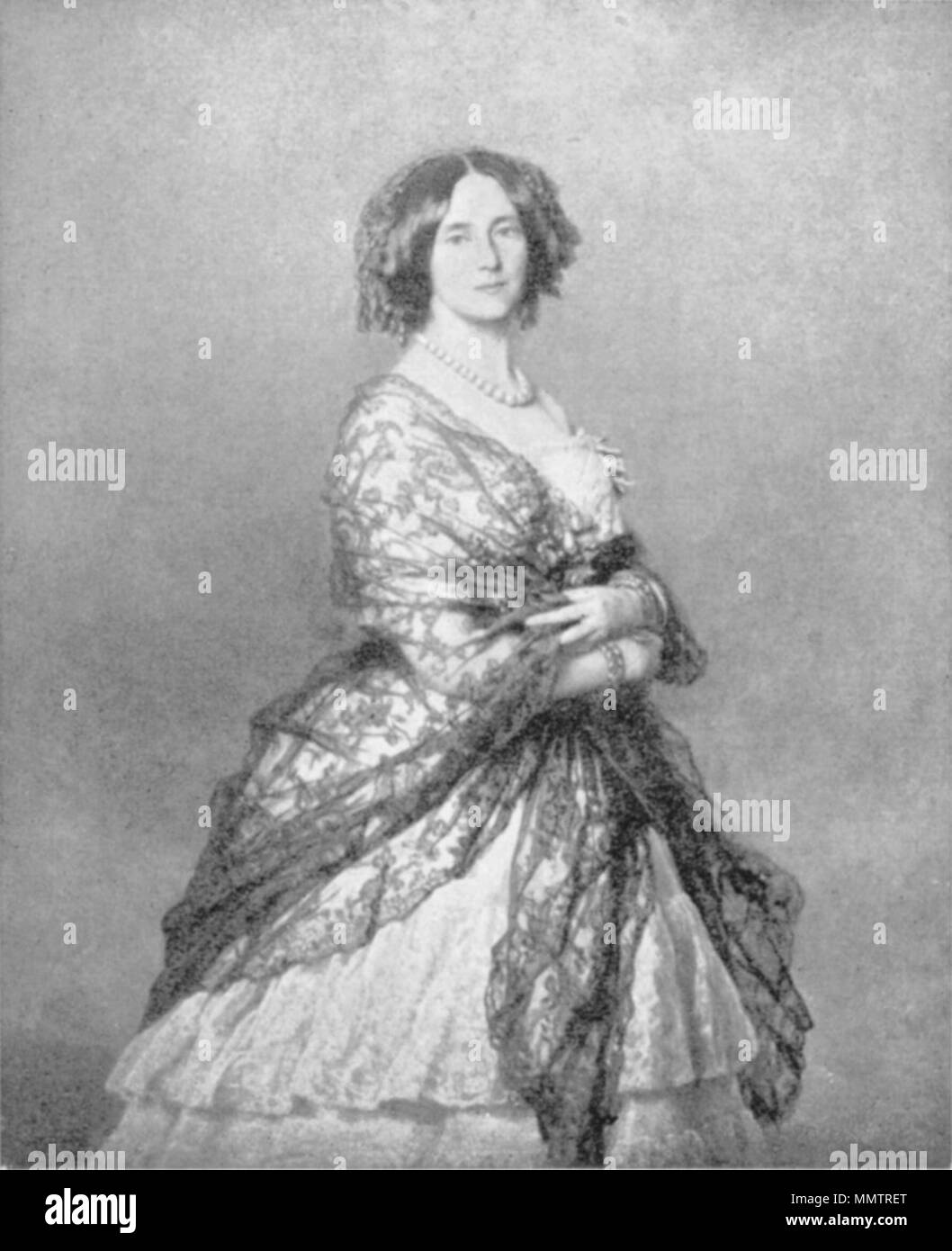 Portrait d'Augusta de Saxe-Weimar-Eisenach (1811-1890). 19e siècle. WinterhalterKaiserinAuguste Banque D'Images