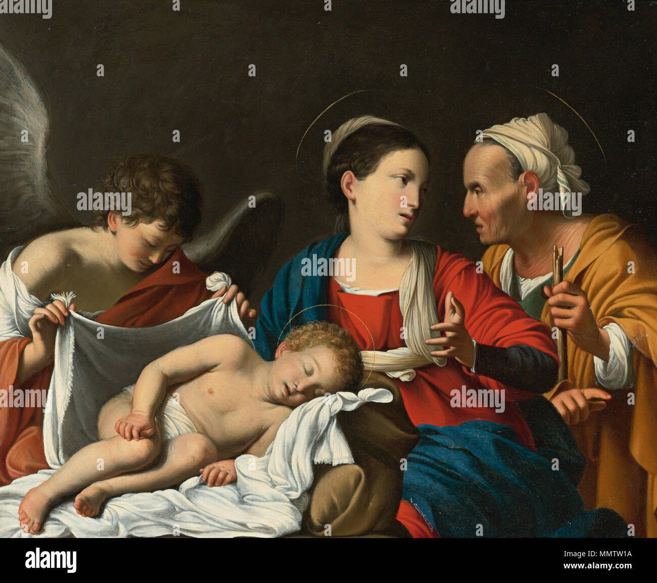 Carlo Saraceni (1579-1620) et le studio de la Vierge et l'Enfant avec sainte Anne Banque D'Images