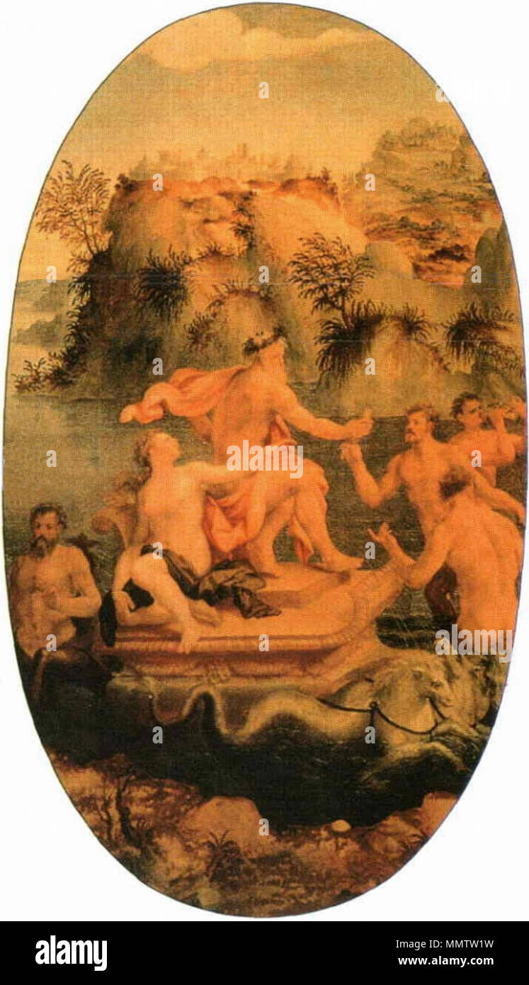 Poséidon et son char / Neptune et Amphitrite. Entre 1570 et 1571. Poséidon et son char Banque D'Images