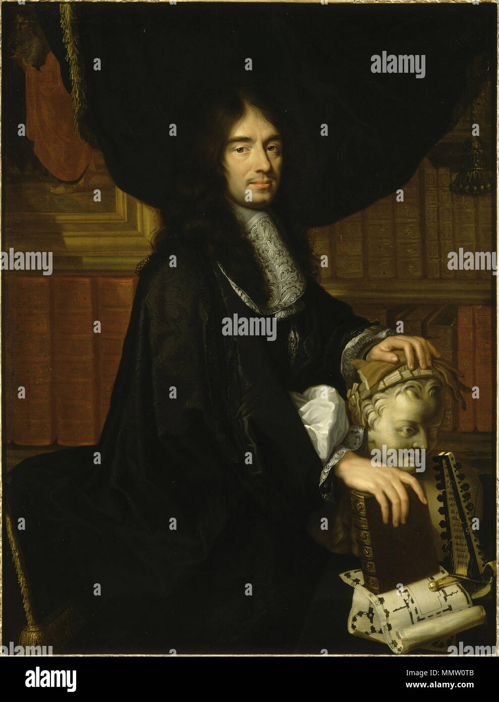 Charles Perrault par Lallemand d'après le Brun - Château de Versailles Banque D'Images