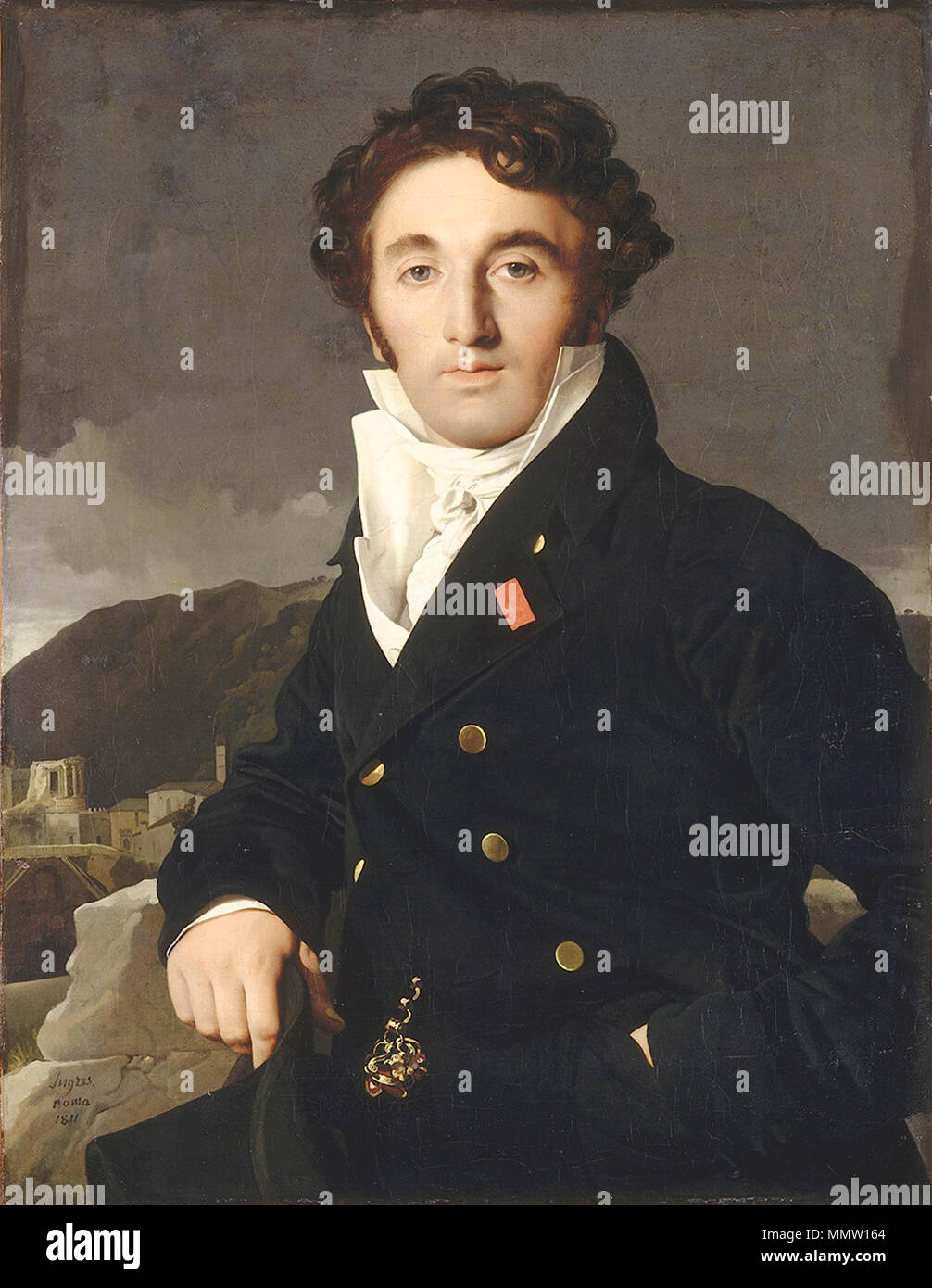 . Portrait de Charles-Joseph-Laurent Cordier Charles Cordier. 1811. Charles-Joseph-Laurent Cordier - Ingres Banque D'Images