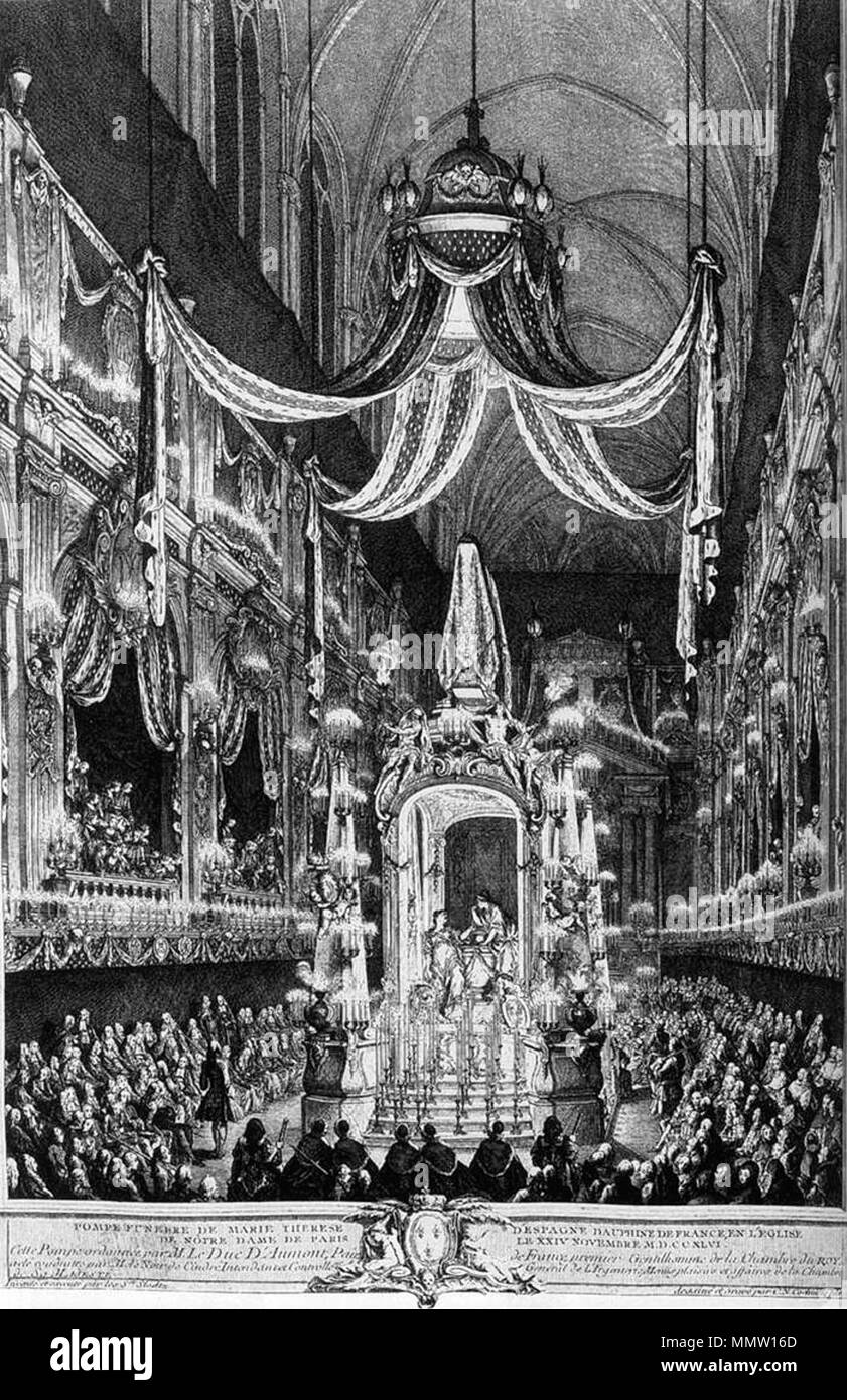 Charles-Nicolas Cochin (II) - Les funérailles de l'apparat de la Dauphine, Marie-Thérèse d'Espagne - WGA05096 Banque D'Images