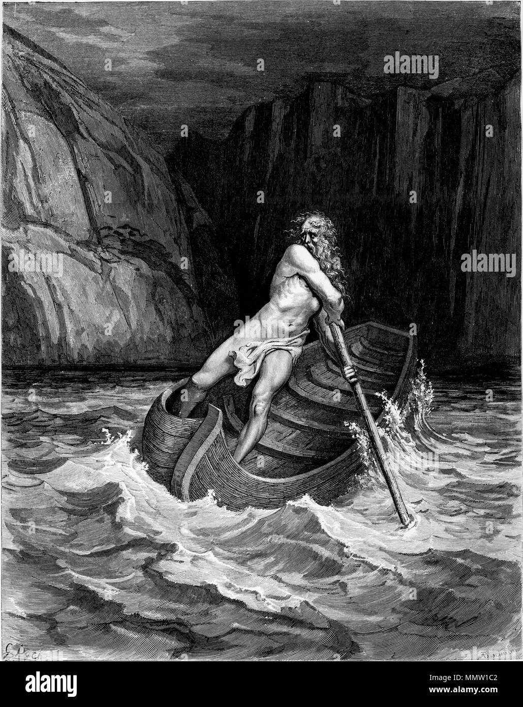 . Anglais : Charon. Illustration de la Divine Comédie de Dante par Charon Boucher Banque D'Images