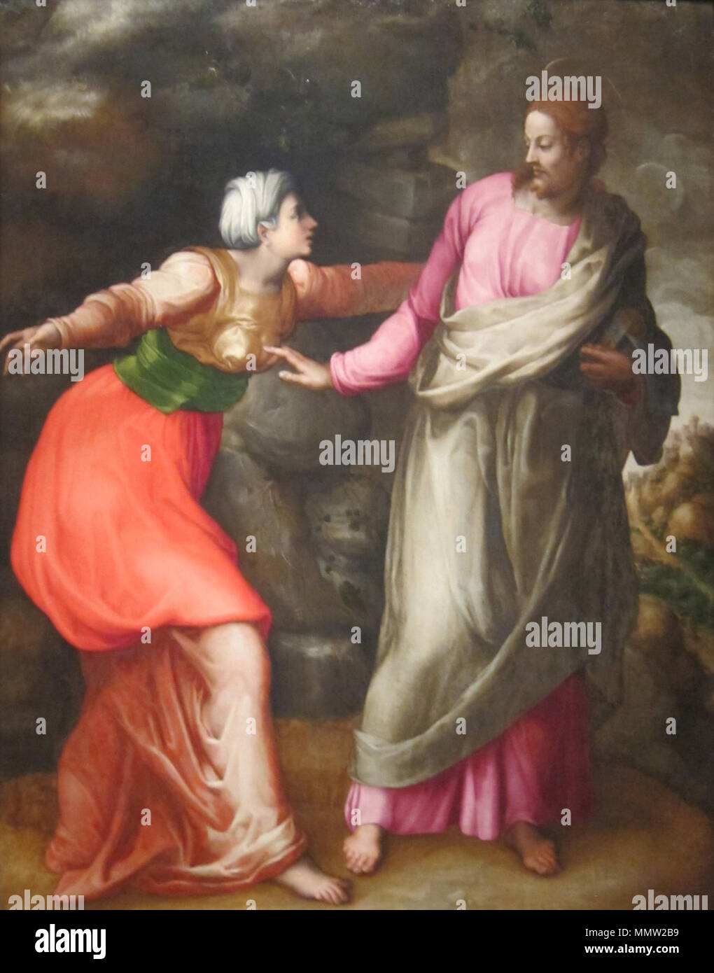 . Noli me tangere ou l'apparition du Christ à Marie Madeleine . circa 1537. Battista Franco Veneziano (1510-1561) Noms alternatifs Giovanni Battista Franco ; il Semolei Description peintre italien, aquafortiste et graveur Date de naissance/décès 1510 1561 Lieu de naissance/décès Venise contrôle d'autorité : Q976786 : VIAF ?100197023 ULAN : ?500029646 RCAC : ?c2002043786 : WGA, Battista Franco ?GND : ?129068403 Christ WorldCat apparaissant à Marie Madeleine par Battista Franco, Dayton Art Institute Banque D'Images