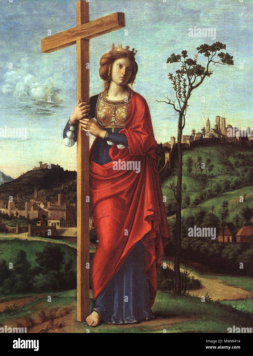 Saint Helen et la croix. circa 1495. Cima da Conegliano, Sant'Elena Banque D'Images