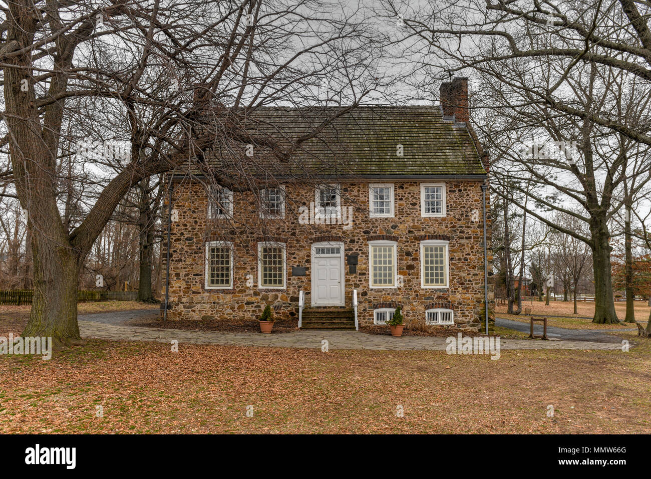 La Conférence Chambre à Staten Island, NYC, construit avant 1680, un programme national et New York City Landmark, est le seul manoir pré-révolutionnaire encore Banque D'Images