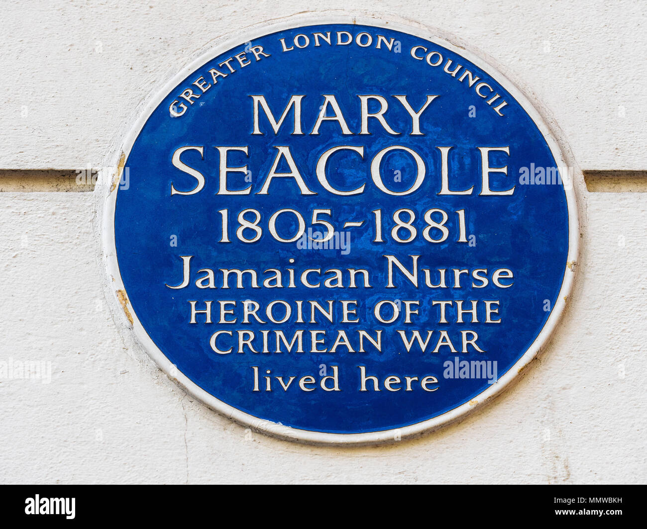 Mary Seacole London Blue plaque - Mary Seacole était une infirmière jamaïcaine qui était une héroïne de la guerre de Crimée. Banque D'Images