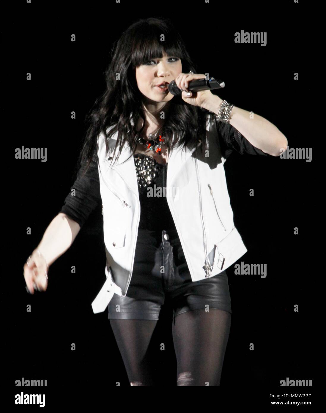 Manchester, UK La chanteuse carly rae jepsen effectue à la Manchester Arena Ian crédit Fairbrother/Alamy Banque D'Images