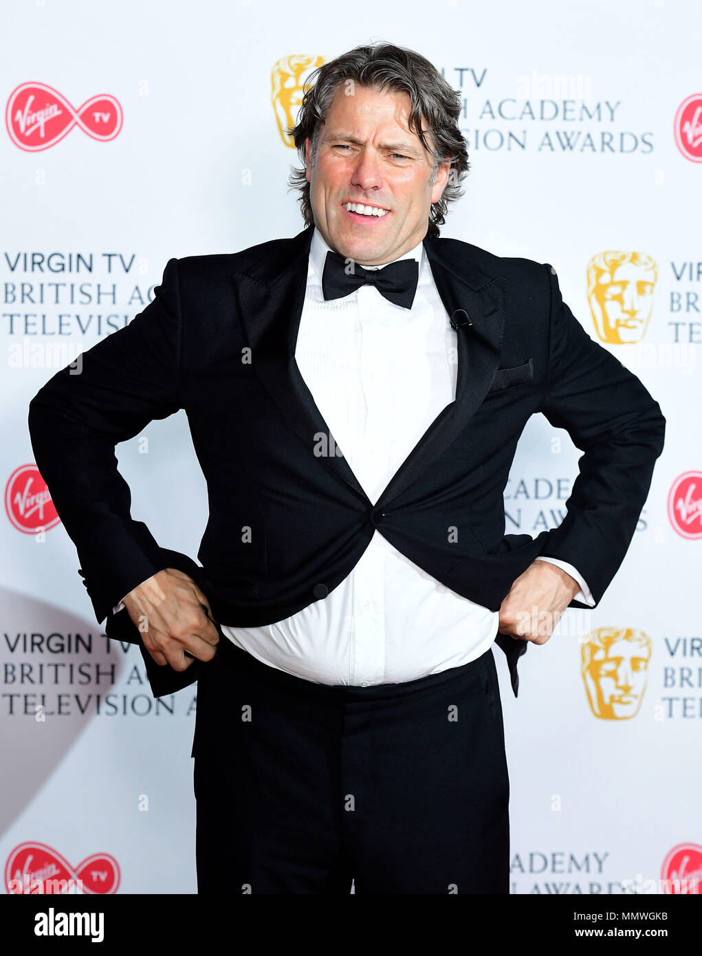 John Bishop dans la salle de presse à la Vierge PLAT British Academy Television Awards 2018 s'est tenue au Royal Festival Hall, Southbank Centre, Londres. Banque D'Images