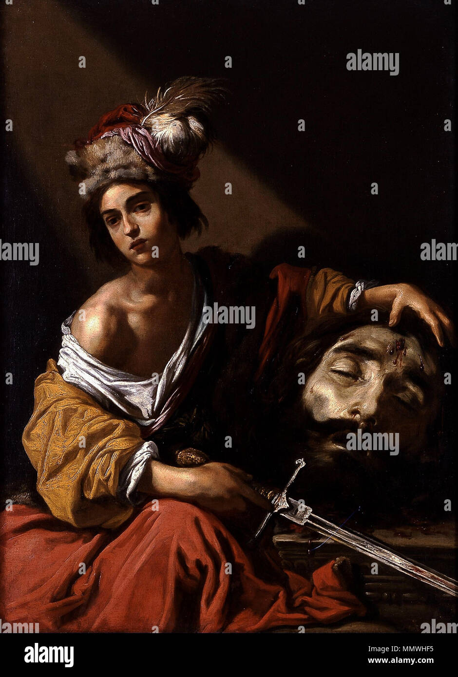 Claude Vignon - David avec la tête de Goliath (à 1620-23) Banque D'Images