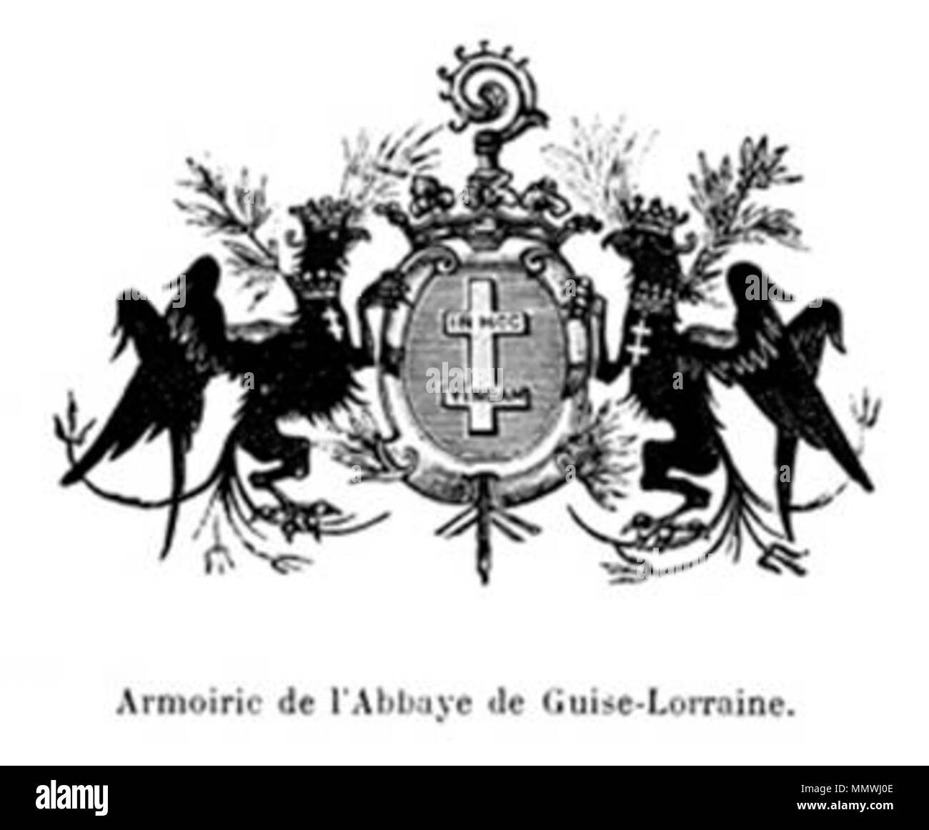Armoiries de l'abbesse Françoise-Renée de Guise-Lorraine Banque D'Images