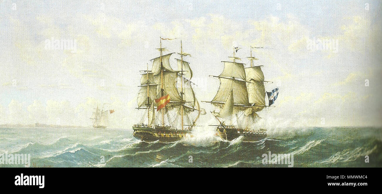 Combate en el río de la Plata Banque D'Images