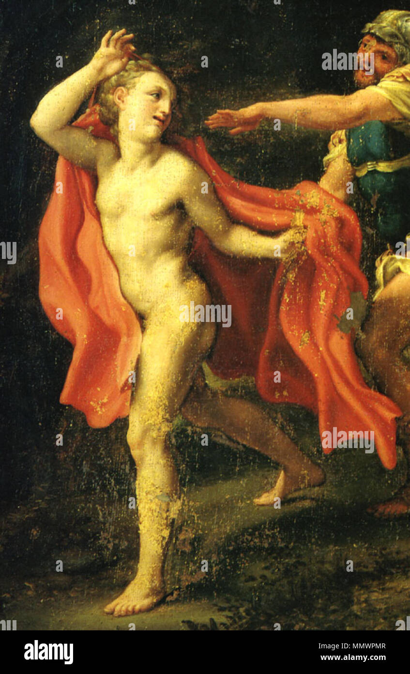 La trahison du Christ, avec un soldat à la recherche de Marc l'Évangéliste. vers 1522. Correggio, giovane che fugge téléchargements gratuits de dalla di Cristo Banque D'Images