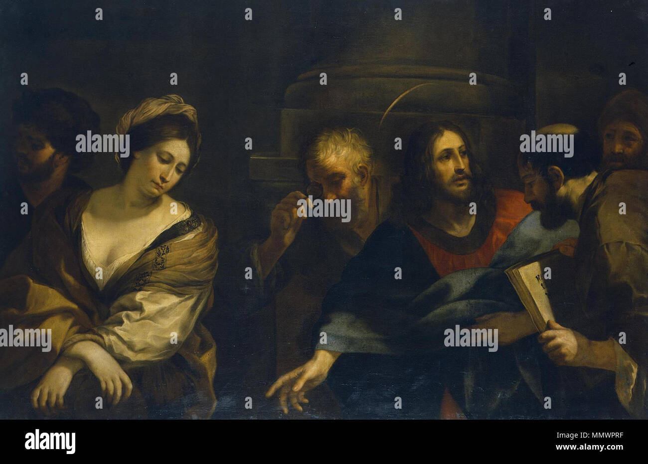 Anglais : le Christ et la femme adultère . 17e siècle. Cortona le Christ et l'adultère Banque D'Images