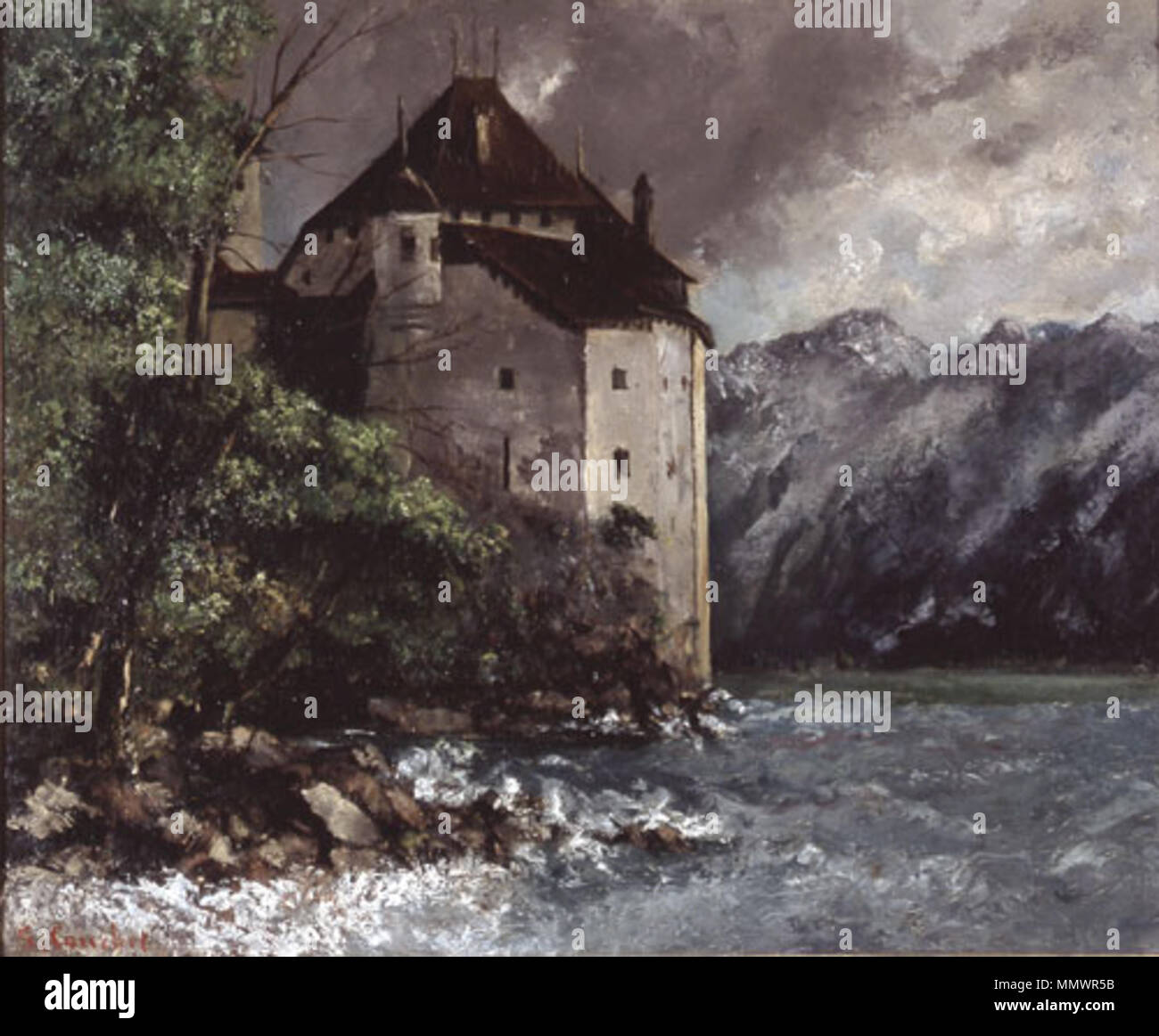 Le Château de Chillon. 1873. Gustave Courbet Schloss Chillon Banque D'Images