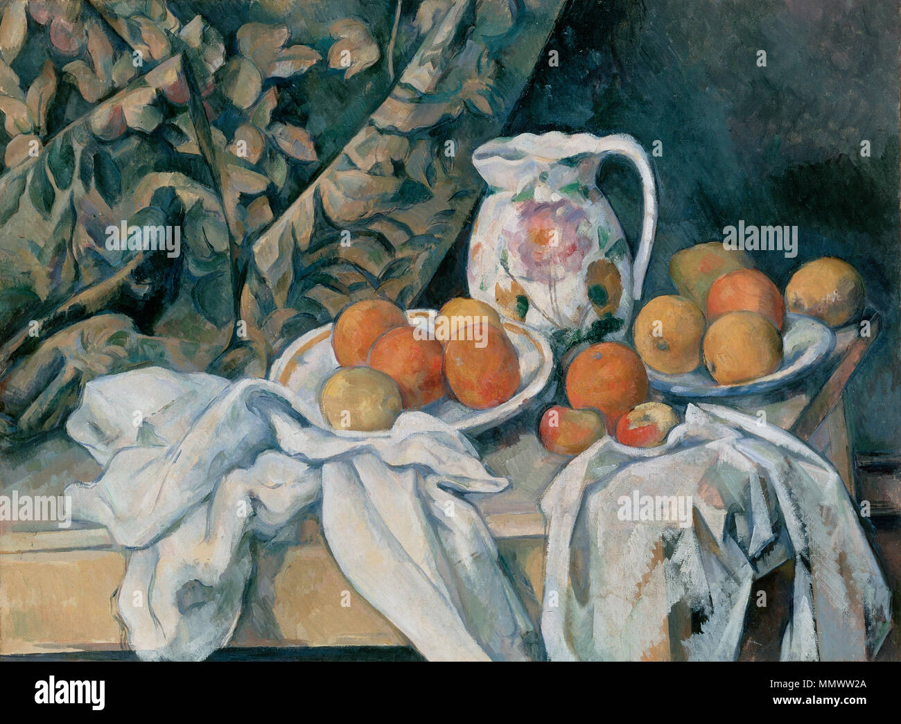 Cézanne, Paul - Nature morte avec un rideau Banque D'Images