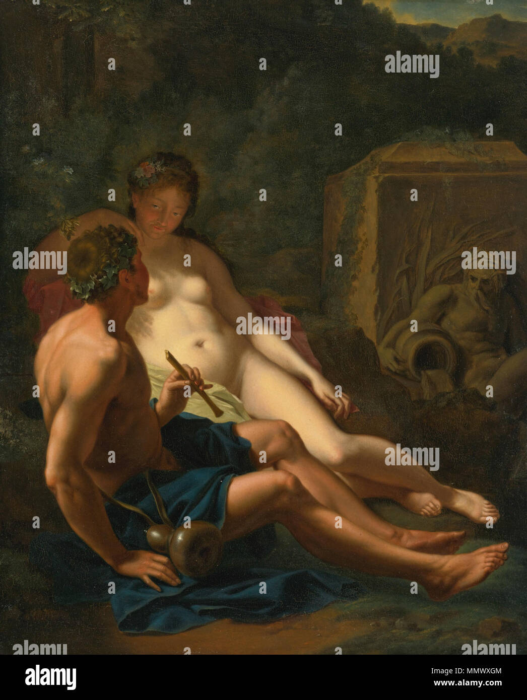 . Anglais : Daphnis et Chloe dans un paysage boisé Daphnis et Chloe dans un paysage boisé Banque D'Images