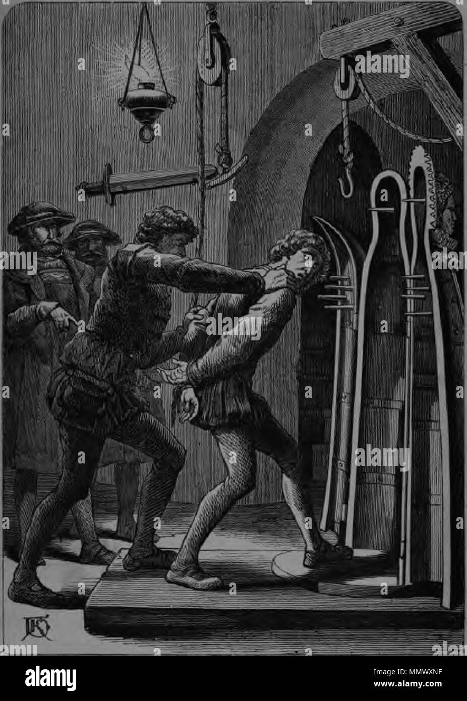 Das erste Opfer der eisernen "Jungfrau" Banque D'Images