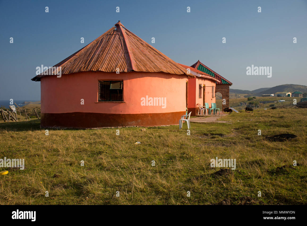 Maison typique style dans Coffee Bay, Eastern Cape, Afrique du Sud de la Côte Sauvage Banque D'Images