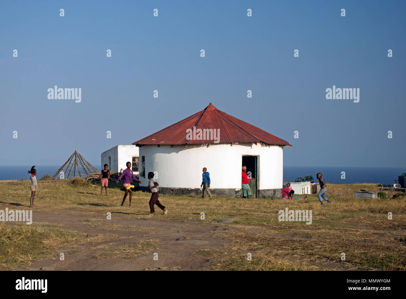 Maison typique style dans Coffee Bay, Eastern Cape, Afrique du Sud de la Côte Sauvage Banque D'Images