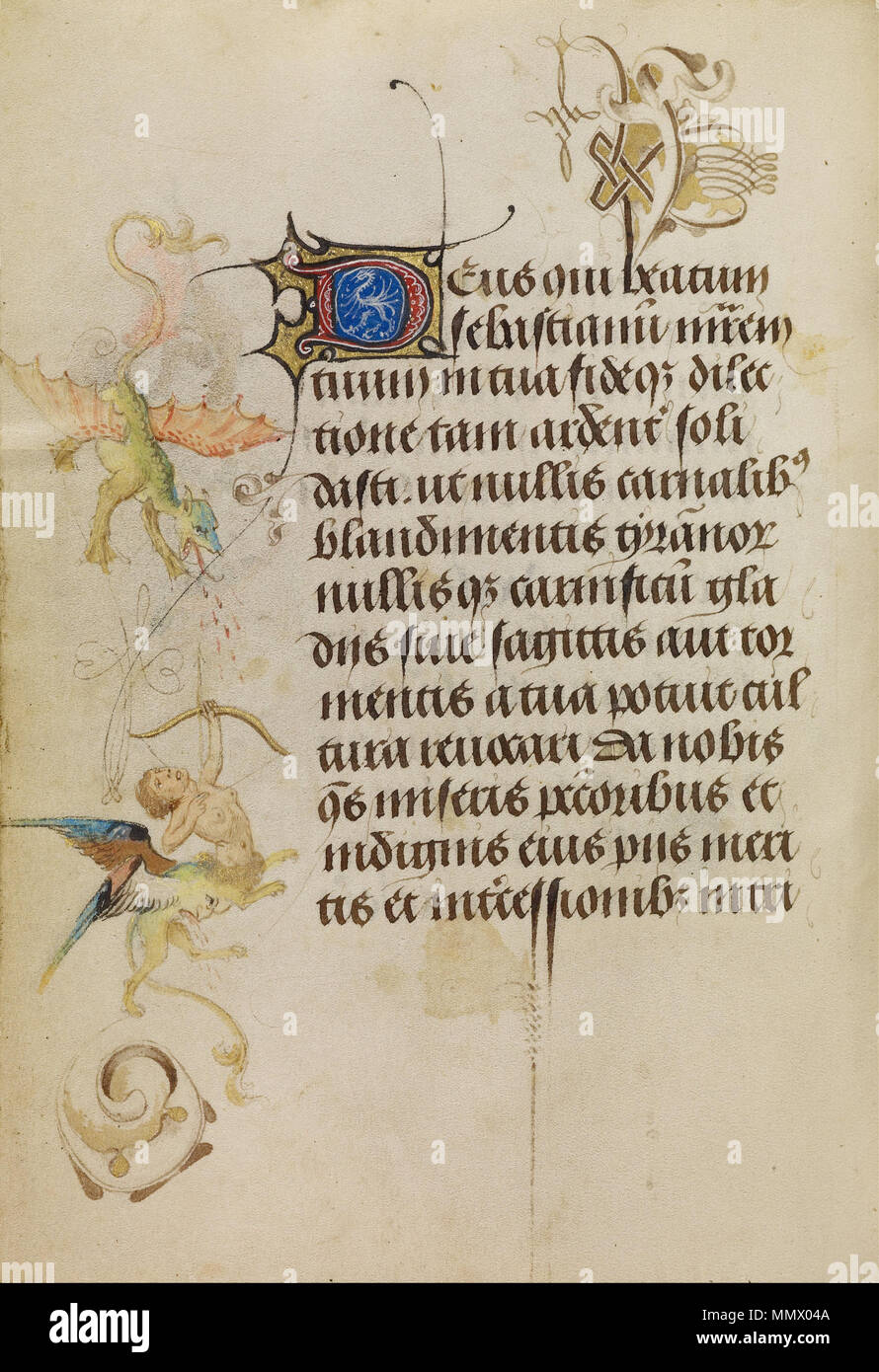 La page de texte décoré. 1469. La page de texte décoré - Google Art Project (6832740) Banque D'Images