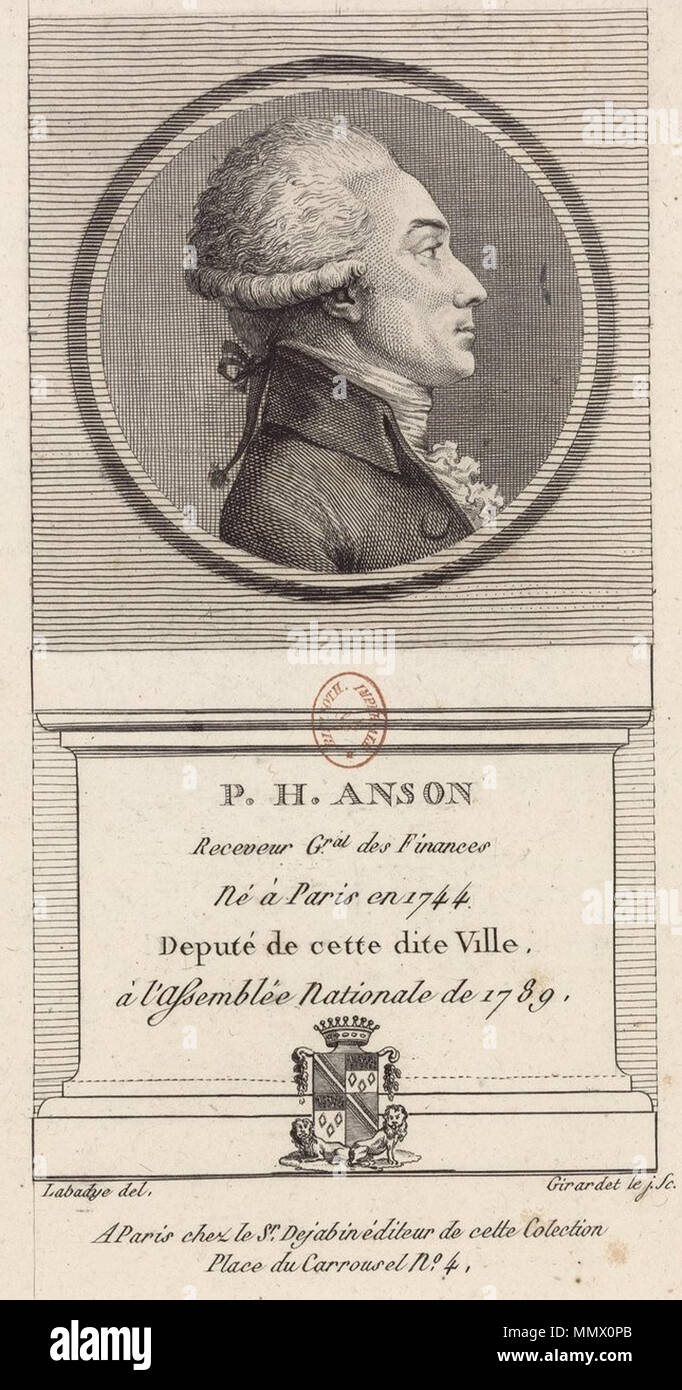 Anglais : Pierre-Hubert Anson (1744-1810), député à l'Assemblée constituante de 1789. 18e siècle. Dejabin Collection - Pierre-Hubert Anson (1744-1810) Banque D'Images