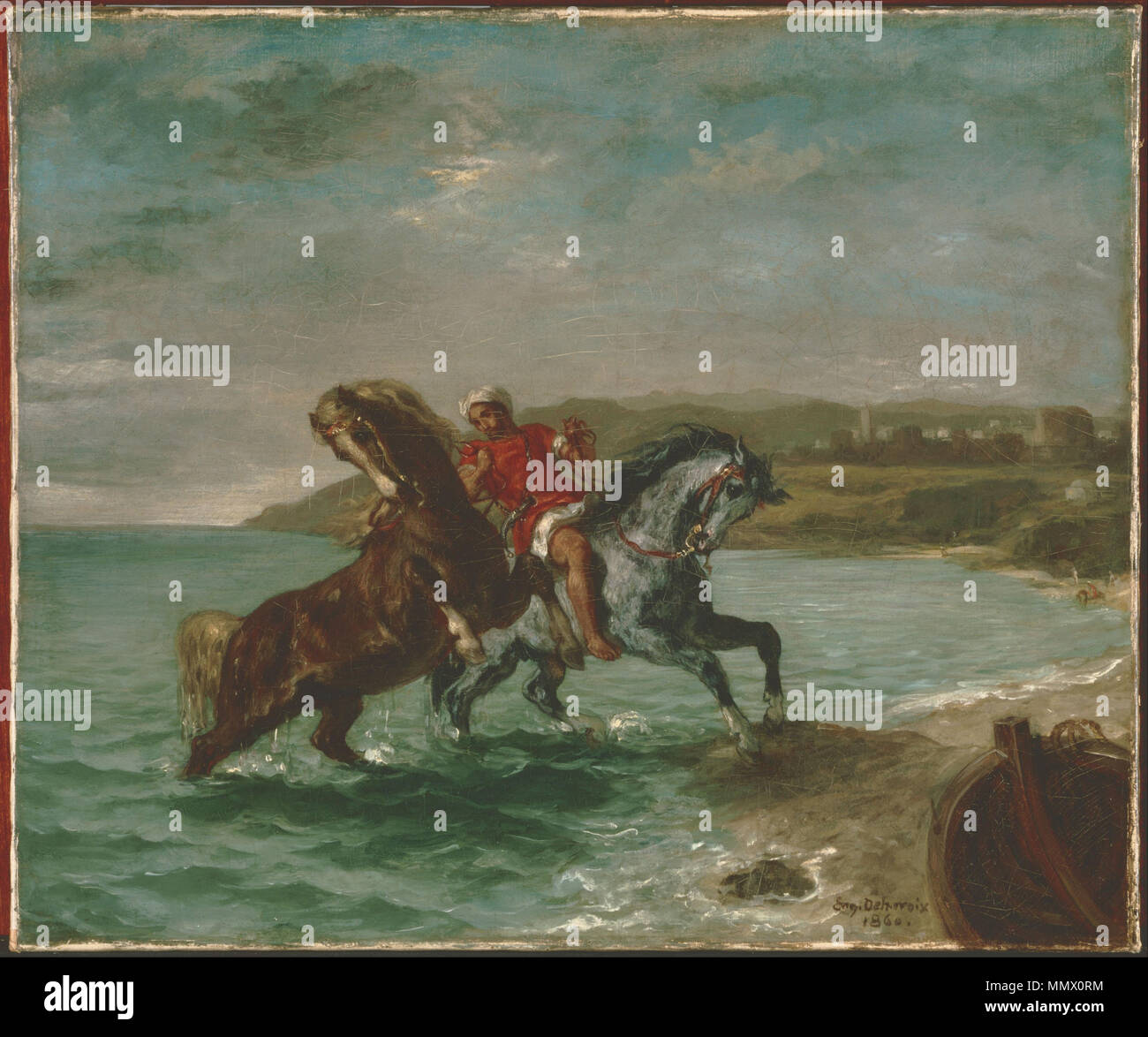 Ferdinand-Victor-Eugène Delacroix - chevaux en provenance de la mer - Google Art Project Banque D'Images