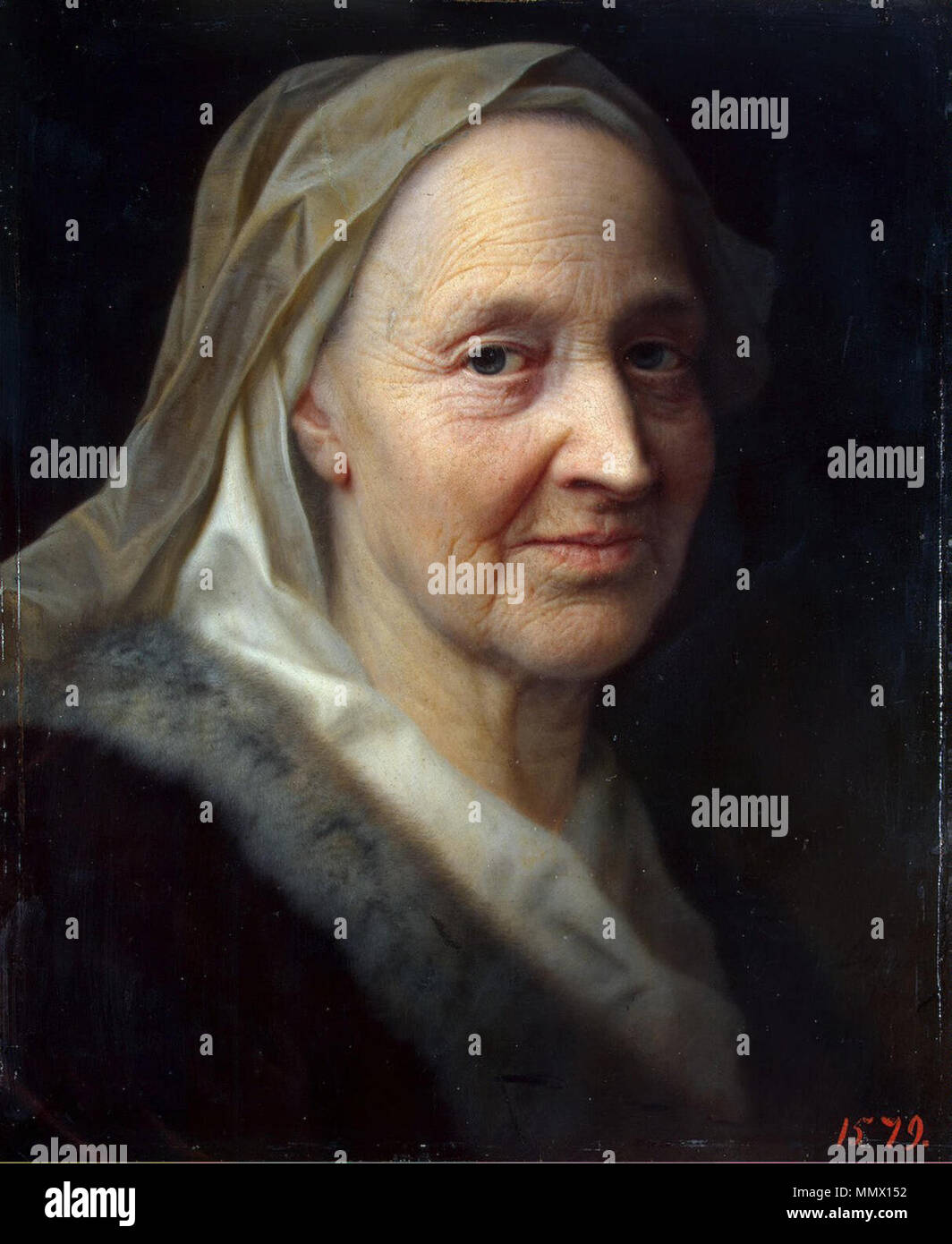 Portrait d'une vieille femme. à partir de 1720 jusqu'à 1745. Balthasar Denner - Portrait d'une vieille femme (Ermitage) Banque D'Images
