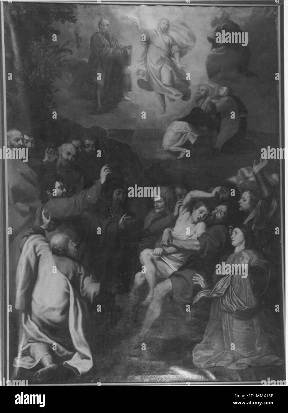 . Anglais : Déodat van der Mont, Wolfordt Artus, Transfiguration, huile sur toile, 408 x 399 cm, Musée Royal des Beaux-Arts Anvers . 17e siècle. Déodat van der Mont, Wolfordt Artus Déodat van der Mont Artus, Wolfordt - Transfiguration Banque D'Images