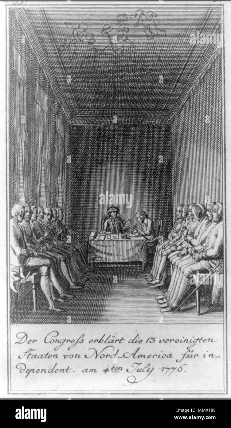 Congrès erklärt die der vereinigten Staaten von Nord-America 13 für 4am indépendant 10 juillet 1776 Banque D'Images