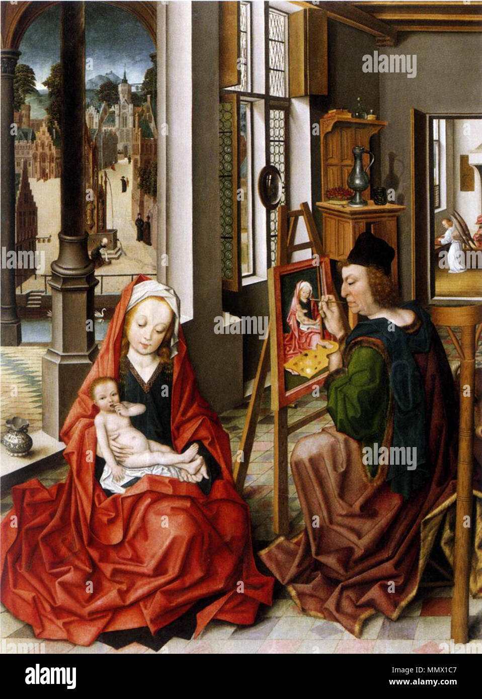 Saint Luc peignant la Vierge. circa 1470. Derick Baegert - Saint Luc peignant la Vierge - WGA01145 Banque D'Images