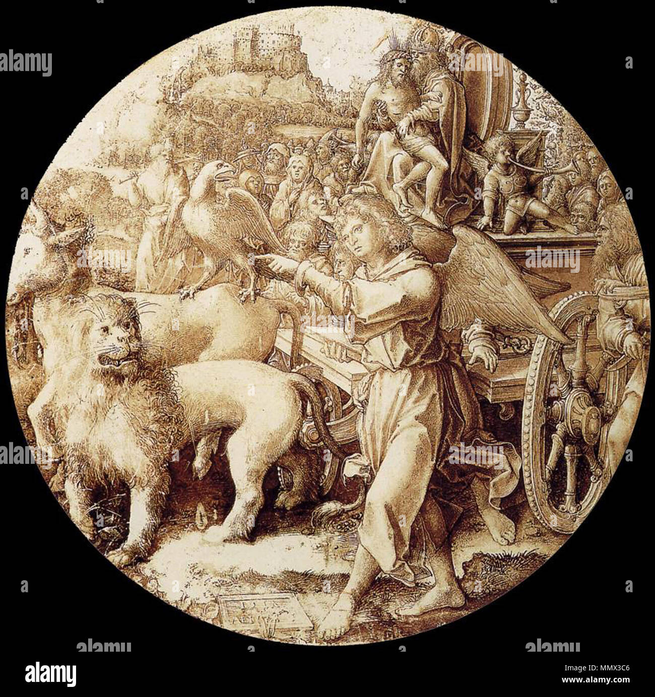 . Anglais : le triomphe de la foi Nederlands : Triomf van het Geloof Autres titres : English : vitrail avec le triomphe de la Foi.[1] Nederlands : De Triomf van de Eeuwigheid.[2] Glasruitje Nederlands : remplies de Triomf van het Geloof.[3] . 1517. Dirck Vellert (fl. 1511-1547) Noms alternatifs de Dirck Felaert, Dirck van Velaert Korg CA40, Dirck Vellert, Dierick, Dirck Vellert, Dirk Vellert, Maître de l'étoile, Master DV avec la star Description peintre flamand, dessinateur, graveur et peintre de vitraux Date de naissance/décès circa 1480-1485 circa 1547 Lieu de naissance/décès Amsterdam Banque D'Images