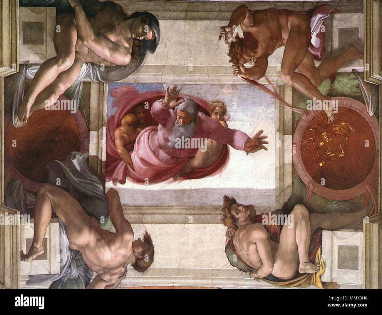 . Fresque de la Chapelle Sixtine, Michel-Ange, . 1509. Michelangelo (1475-1564) Noms alternatifs MICHELANGELO DI LODOVICO BUONARROTI SIMONI Italien Description peintre, sculpteur, architecte, poète et inventeur Date de naissance/décès 6 Mars 1475 18 février 1564 Lieu de naissance/décès Caprese Michelangelo Rome à partir de la période de travail jusqu'à 1487 lieu de travail 1564 Florence (1487-1494), Bologne (1494-1496), Rome (1496-1501), Florence (1501-1505), Rome (1505-1506), Florence (1506-1508), Rome (1508-1516), Florence (1516-septembre 1529), Venise (septembre 1529-novembre 1529), Florence (novembre 1529-1 Banque D'Images