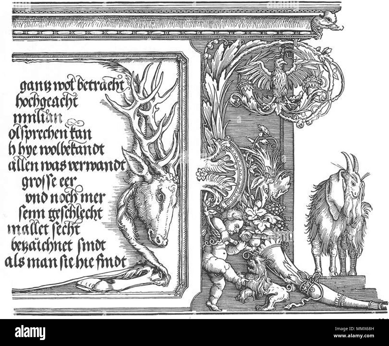 Anglais : Triumphal Arch (détail) . Entre 1515 et 1517. Dürer, Arco trionfale, 07 Banque D'Images