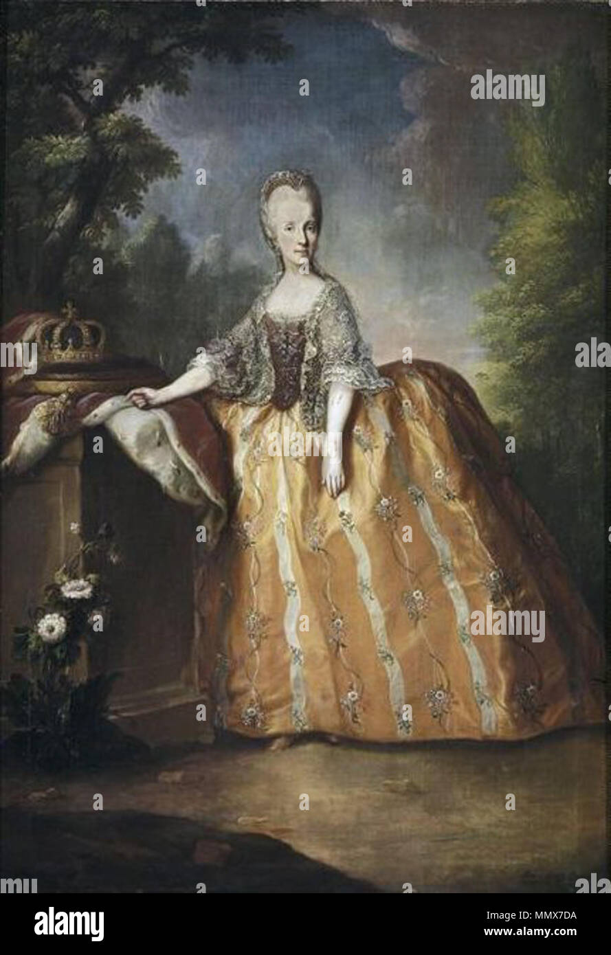 Anglais : Portrait de Maria Luisa de l'Espagne (1745-1792) . 18e siècle. Portrait de Maria Luisa de l'Espagne attribué à Anton von Maron Banque D'Images