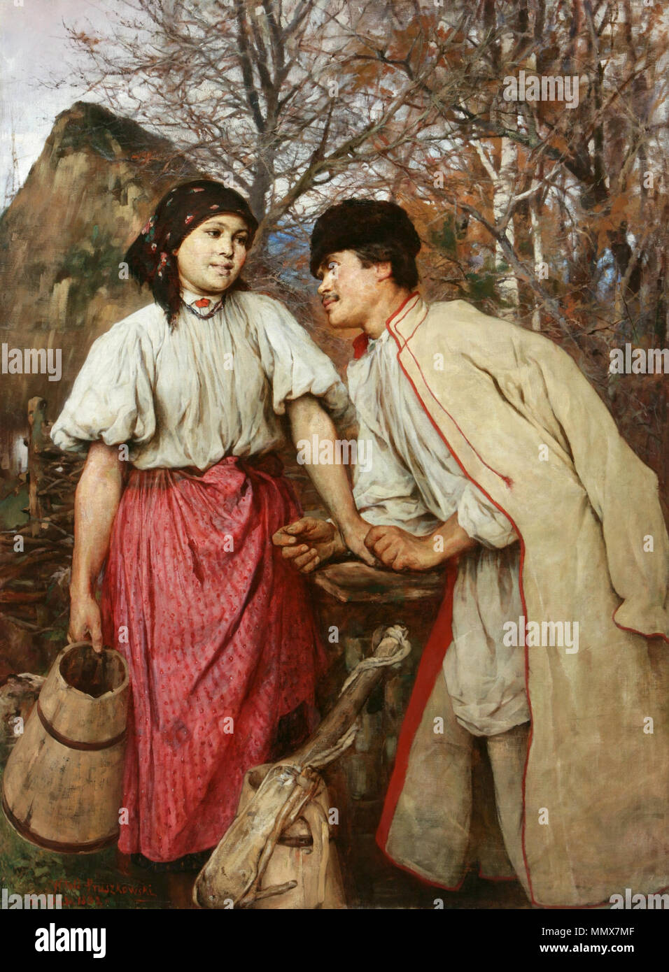 Polski : Przy studni . 1882. Witold Pruszkowski Przy studni - 1882 Banque D'Images