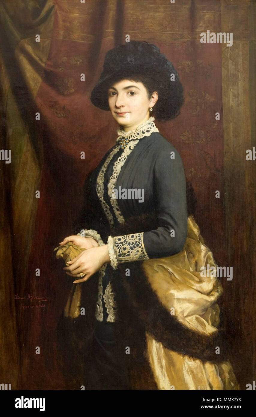 Polski : Portret Antoniny Hoffmanowej . 1883. Tadeusz Ajdukiewicz - Portret Antoniny 1883 Hoffmanowej Banque D'Images