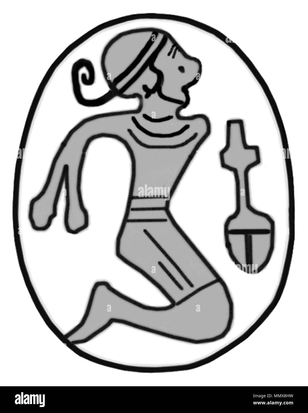 42,51 anonyme (égyptien). Amulette, 'Scarab' 1504-1492 av. de stéatite beige vert avec vitrage. Walters Art Museum (44.64) : acquis par Henry Walters. Amulette égyptienne - Scarab - Walters 4251 - Impression Banque D'Images