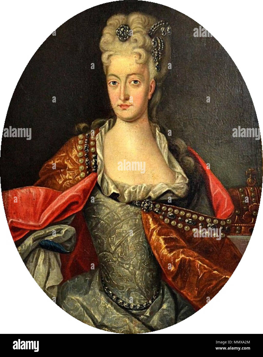 Portrait d'Elisabeth Christine de Brunswick-Wolfenbüttel, Reine de France et Sainte impératrice romaine (1691-1750). 18e siècle. CHRISTINE ELISABETH DE BRUNSWICK-WOLFENBUTTEL Banque D'Images